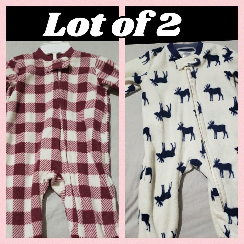 💙Reindeer Footed Pajamas Lot 2